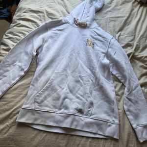 Life Is Good White Hoodie with Logo Patch Good Vibes *blemish Not Treated*